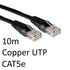 RJ45 (M) to RJ45 (M) CAT5e 10m Black OEM Moulded Boot Copper UTP Network Cable