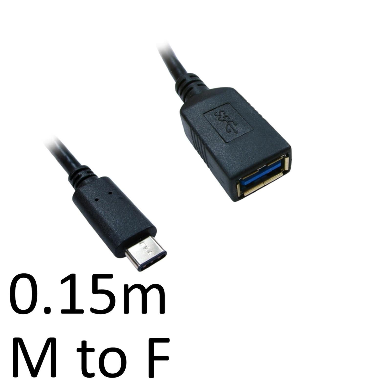 USB 3.0 A (F) to USB 3.1 C (M) 0.15m Black OEM Data Adapter