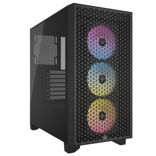 Corsair 3000D RGB Airflow Gaming Case w/ Glass Window, ATX, 3x AR120 RGB Fans, GPU Cooling, 4-Slot GPU Support, High-Airflow Front, Black - North East Peripherals Ltd
