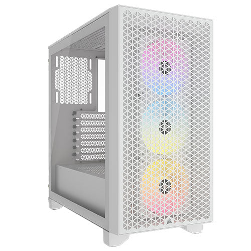 Corsair 3000D RGB Airflow Gaming Case w/ Glass Window, ATX, 3x AR120 RGB Fans, GPU Cooling, 4-Slot GPU Support, High-Airflow Front, White - North East Peripherals Ltd