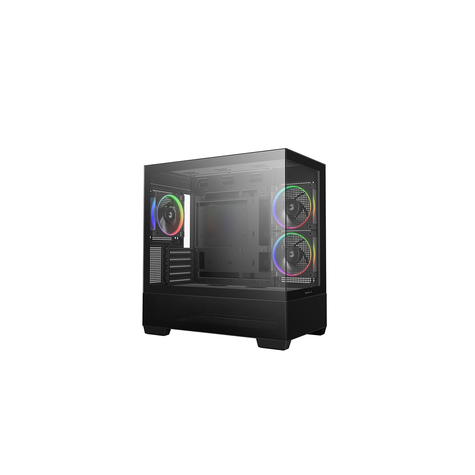 DeepCool CG380 3F Micro-ATX Gaming Case Black  Panoramic Tempered Glass Side Panel, Mesh Airflow Front, 3 Pre-Installed ARGB Fans, USB-C & USB-A Front I/O, Spacious SFF/mATX/ITX Build Support