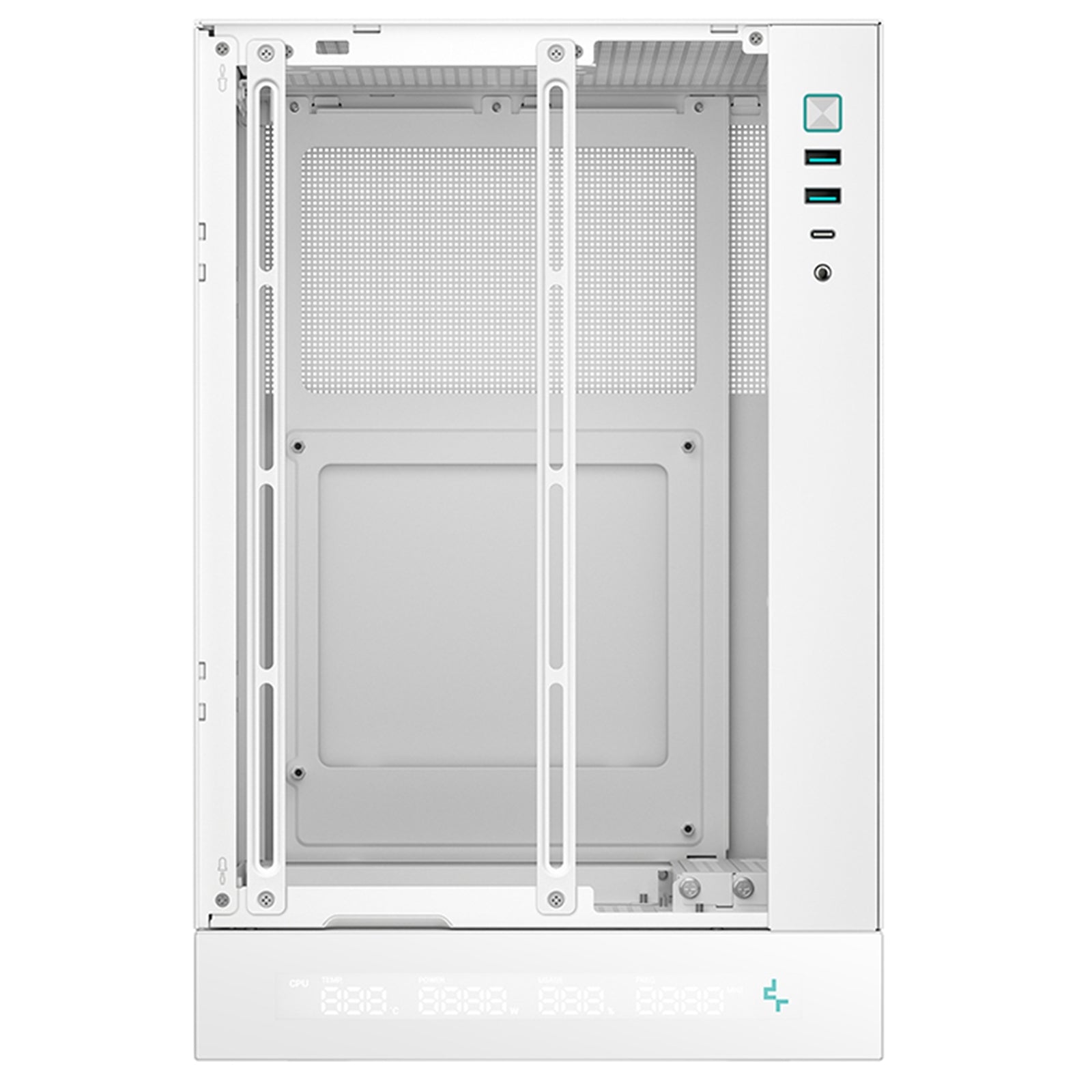 Deepcool CH170 Digital White Mini-ITX Case - High Airflow, Supports Water Cooling, Ultra-Quiet Operation, Compact Design for Efficient Space Management