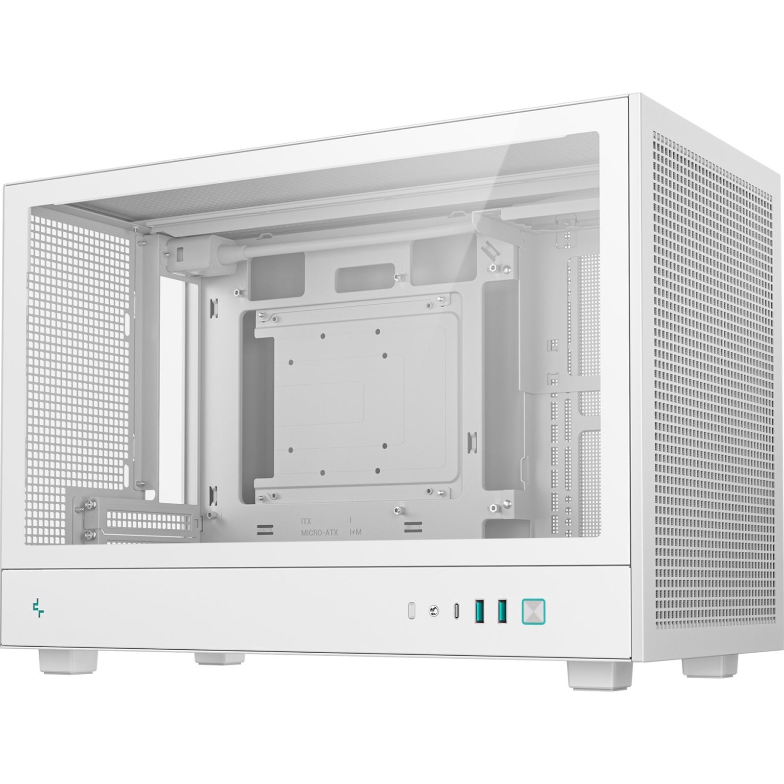 DeepCool CH260 White Micro-ATX Case, High-Airflow Compact PC Case with Tempered Glass Panel, USB-C Port, Supports 360mm Radiator, ATX PSU, Black