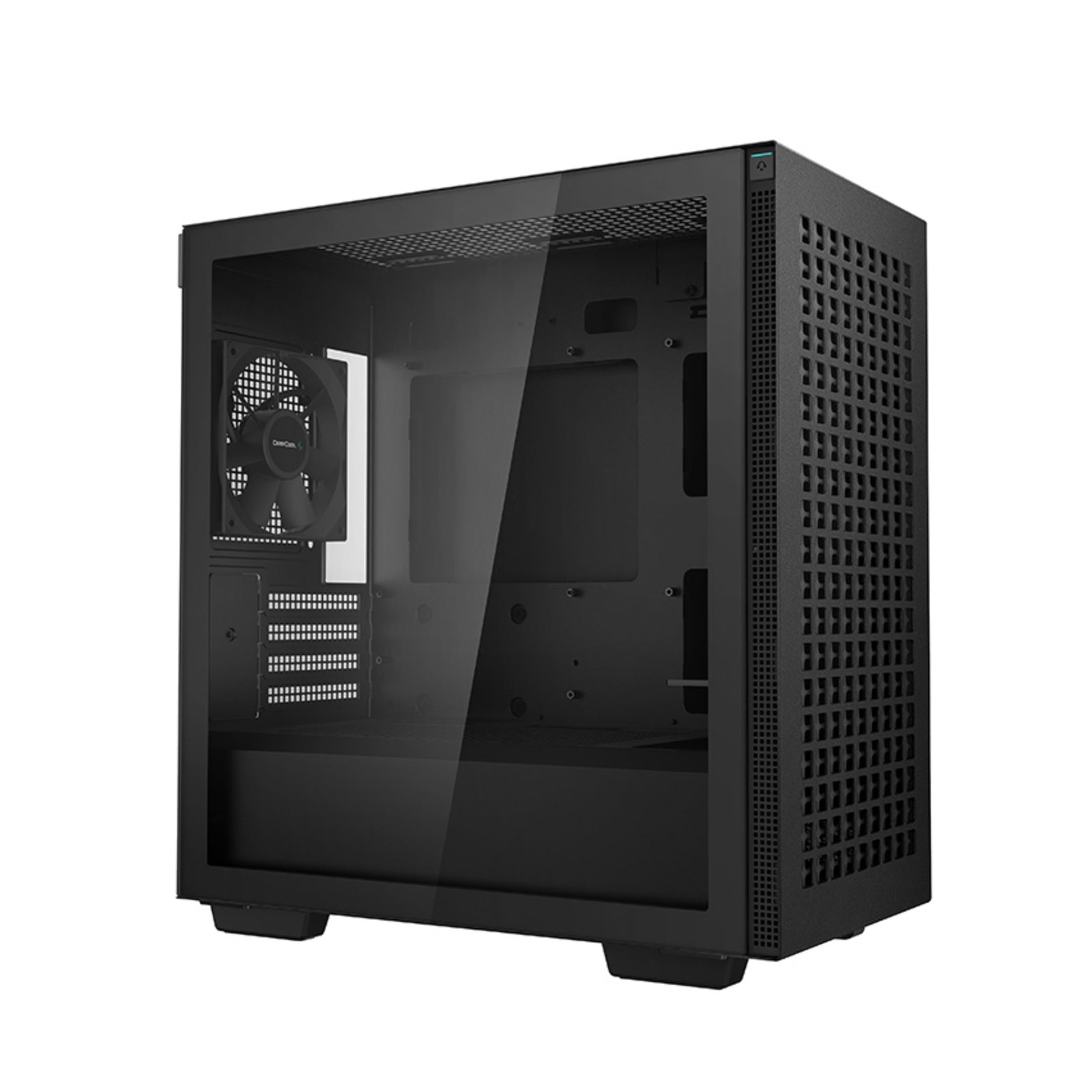 DeepCool CH370, Black, Mini Tower Chassis w/ Tempered Glass Window, 1x 120mm Fan, 2x USB 3.0, mATX/mITX
