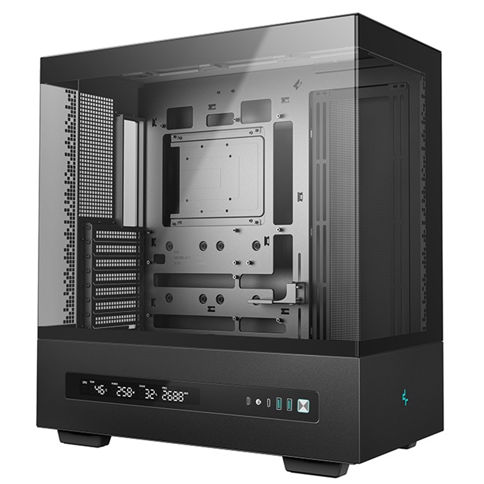 DeepCool CH690 Digital ATX Mid-Tower Case, High-Airflow PC Case with Semi-Glass Panel, USB-C Port, Support for 420mm Radiator, 450mm GPU, ATX PSU, Black