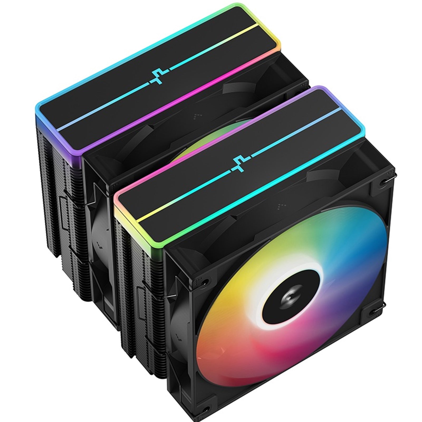 DeepCool AG620 BK ARGB V2 Dual-Tower CPU Air Cooler with 120mm ARGB Fans, Compatible with Intel LGA 1851/1700/1200/115x & AMD AM5/AM4, High-Performance Quiet Cooling, Matte Black