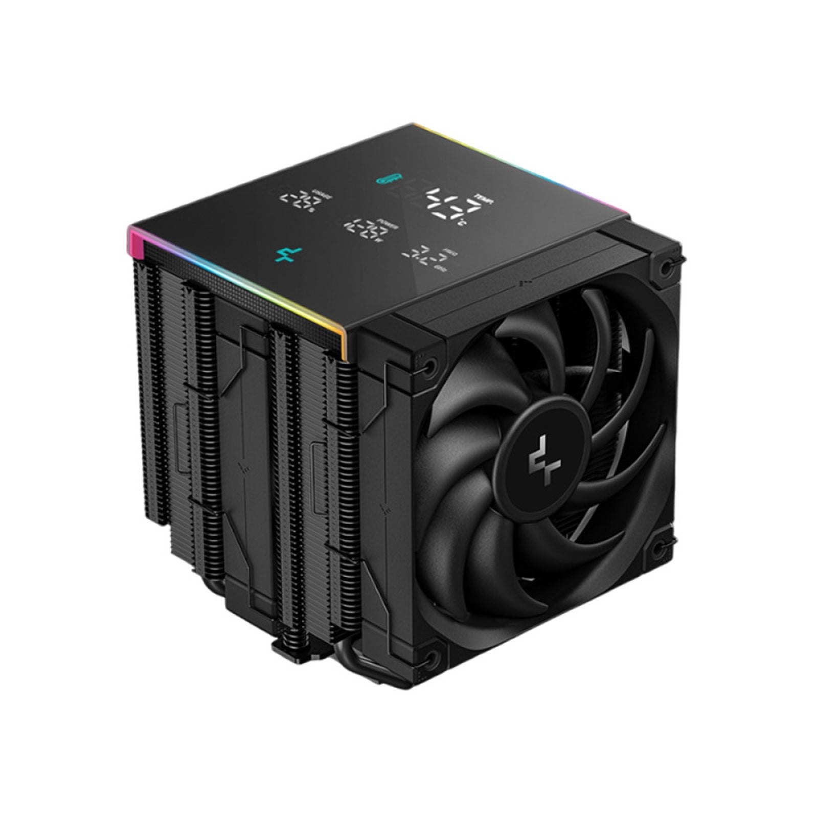 DeepCool AK620 Digital Pro CPU Air Cooler, Dual-Tower with Digital Display, 120mm FDB Fans, ARGB Lighting, 6 Copper Heatpipes, LGA1700/AM5 Compatible, High-Performance Quiet Cooling for Gaming PCs