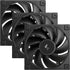 DeepCool FD12 120mm Case Fan 3-Pack, PWM Control, High Airflow, Low Noise, Hydro Bearing, Black, Anti-Vibration Pads, 4-Pin Connector