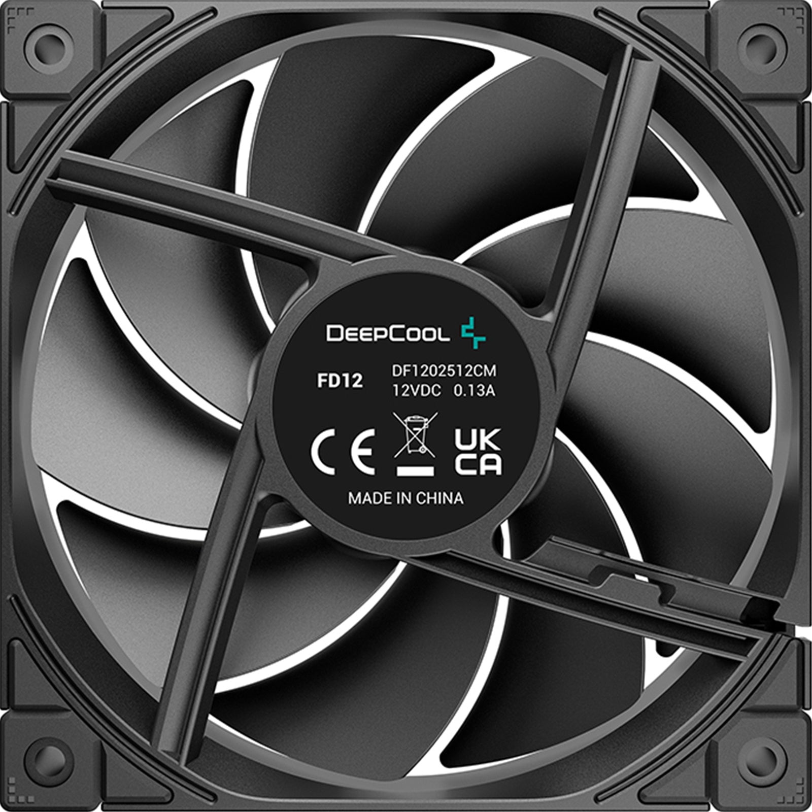 DeepCool FD12 120mm Case Fan 3-Pack, PWM Control, High Airflow, Low Noise, Hydro Bearing, Black, Anti-Vibration Pads, 4-Pin Connector