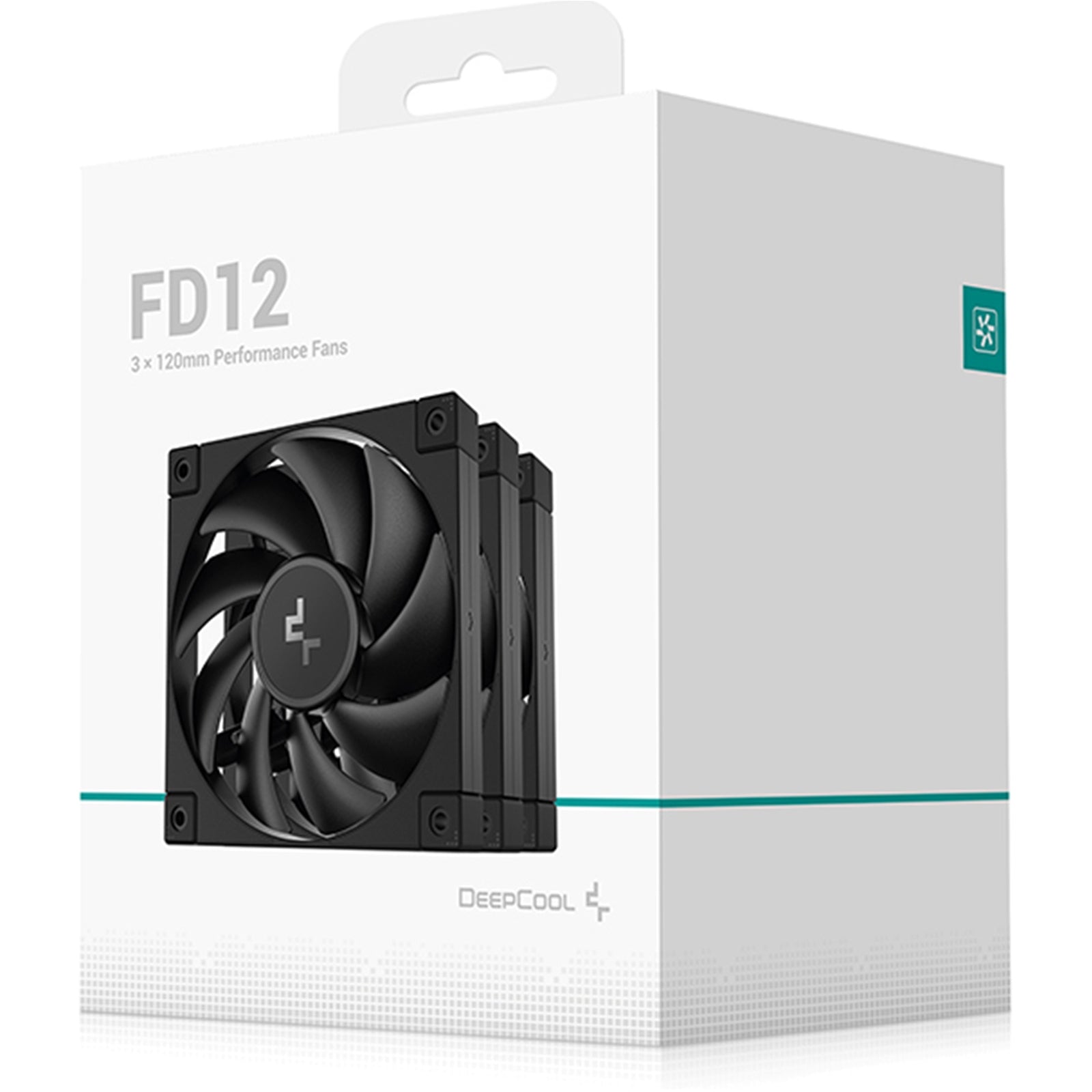 DeepCool FD12 120mm Case Fan 3-Pack, PWM Control, High Airflow, Low Noise, Hydro Bearing, Black, Anti-Vibration Pads, 4-Pin Connector