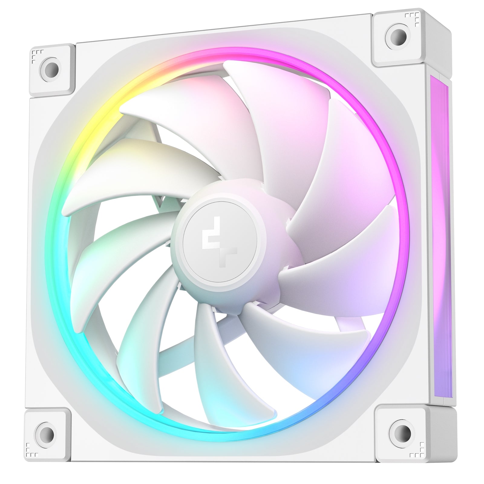 DeepCool FL12 120mm PWM 3 Pack White Fan - High Performance, Low Noise, Fluid Dynamic Bearing, 36 ARGB LEDs, 500-2150 RPM, 55 CFM Airflow, 4-Pin PWM Control