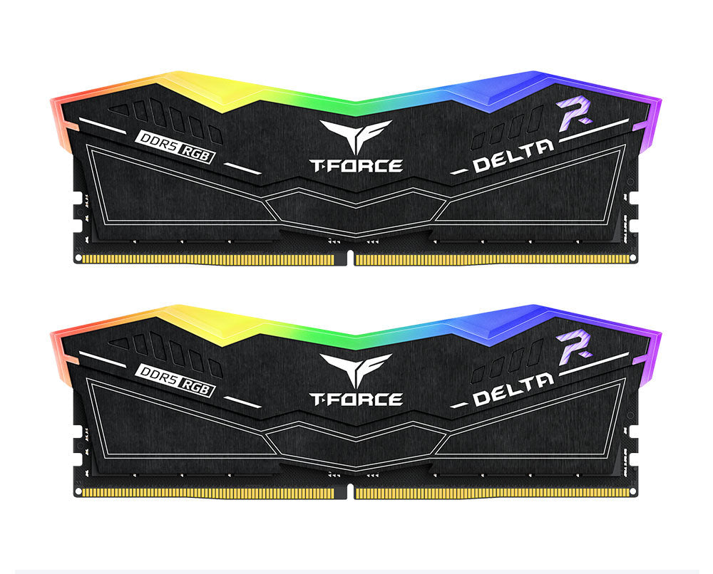 Two T-Force Delta RGB memory modules on a white background with Red Dot Award logo.