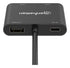 Manhattan USB-C to Dual HDMI & USB-A Adapter, Dual 4K@30Hz or Single 4K@60Hz, Power Delivery 100W, 480 Mbps (USB 2.0), Cable 15cm, Black