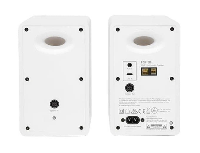 Edifier M60 2.0 Compact Desktop Hi-Res Bluetooth Speaker System - With Stands - White