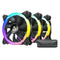 Antec Neon 120 ARGB PWM Case Fan, 3 Pack, Hydro Bearing, 800-1600 RPM, Black