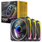 Antec Orbit 120 ARGB 120 mm PWM Fan Triple Pack  - 120 mm x 28 mm, Fluid Dynamic Bearing, 200-2000 RPM, 66.72 CFM, aRGB Lighting, Anti-Vibration Pads