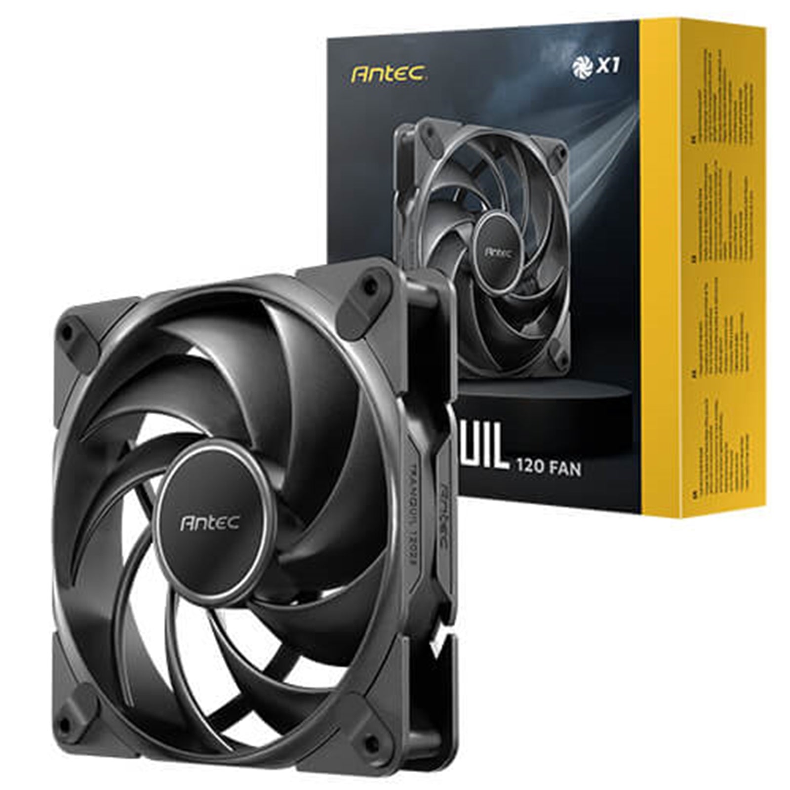 Antec Tranquil 120 PWM Case Fan - Fluid Dynamic Bearing, 400-2000 RPM, Black