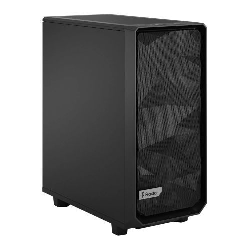 Fractal Design Meshify 2 Compact (Black Solid) Gaming Case, ATX, Angular Mesh Front, 3 Fans, Detachable Front Filter, USB-C - North East Peripherals Ltd