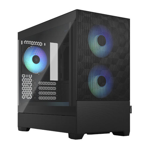 Fractal Design Pop Mini Air RGB (Black TG) Gaming Case w/ Clear Glass Window, Micro ATX, Hexagonal Mesh Front, 3 RGB Fans & ARGB Controller - North East Peripherals Ltd