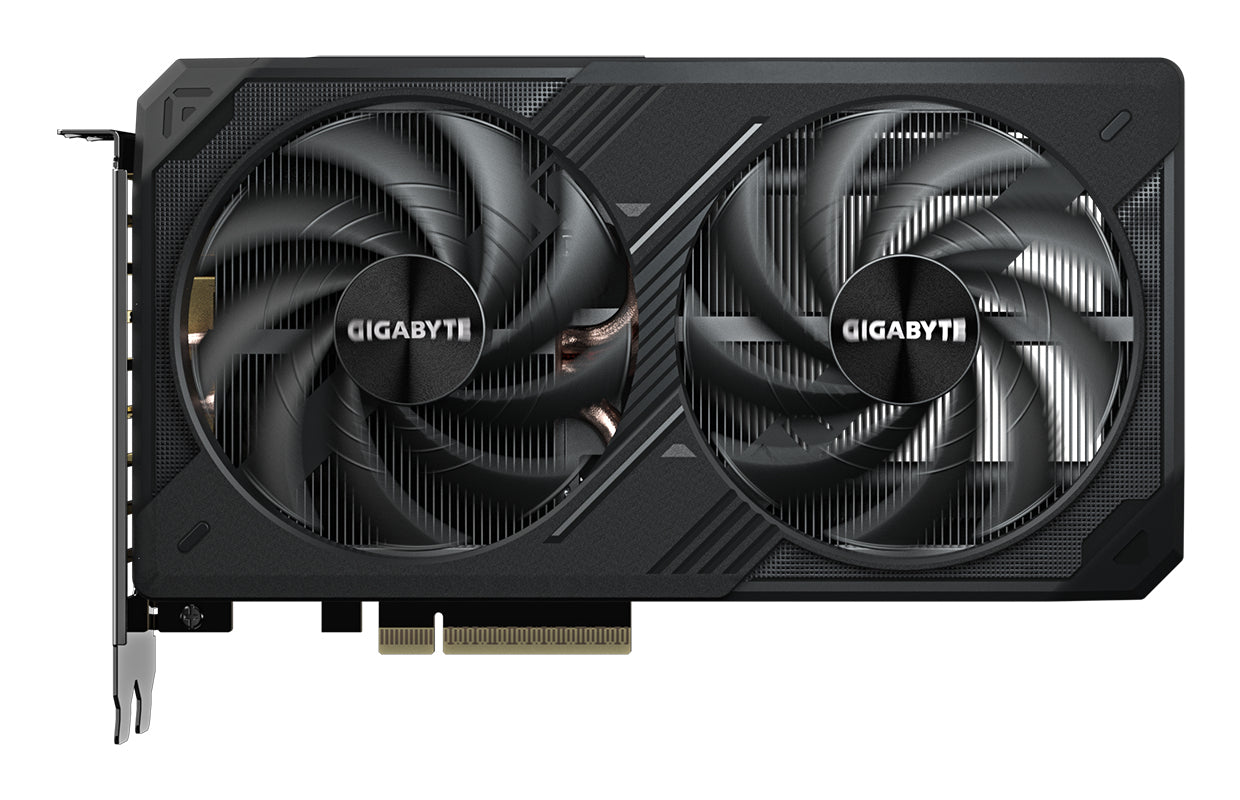 GIGABYTE NVIDIA GeForce RTX 5060 Ti Windforce OC graphics card with dual fans, 16GB GDDR7, 4608 CUDA cores, and multiple display ports.