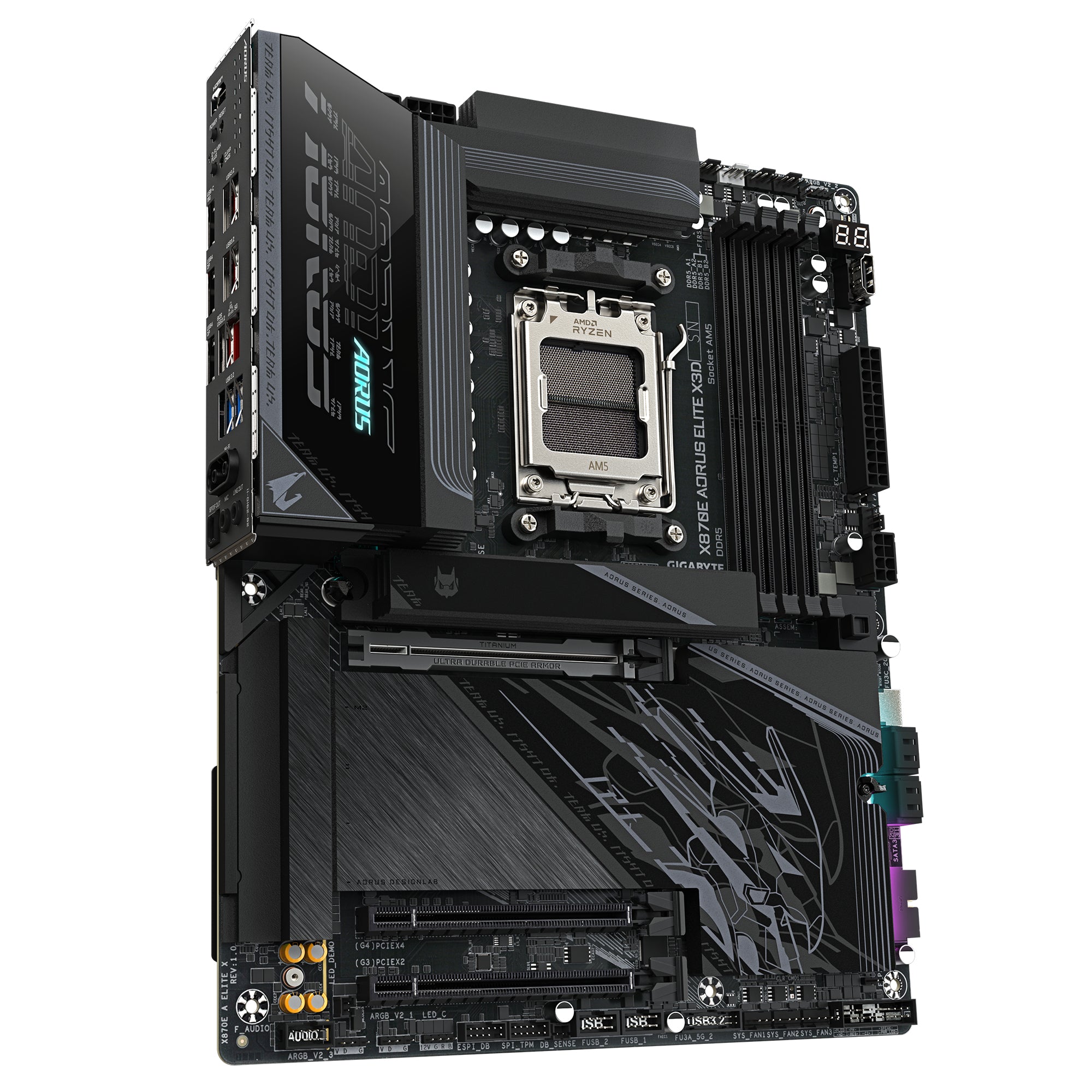 GIGABYTE X870E AORUS ELITE X3D Motherboard - Supports AMD Ryzen 9000 CPUs, 16+2+2 Phases Digital VRM, up to 9000Hz DDR5 (OC), 2xPCIe 5.0 + 2xPCIe 4.0, Wi-Fi 7, 5GbE LAN, USB 4