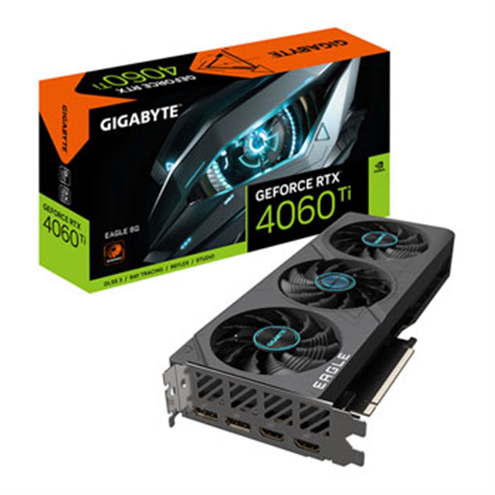 Gigabyte NVIDIA GeForce RTX 4060 Ti EAGLE 8G Graphics Card, 8GB GDDR6, 4352 CUDA Cores, 2535 MHz Core Clock, Triple Fan, 2x DisplayPorts / 2x HDMI Ports