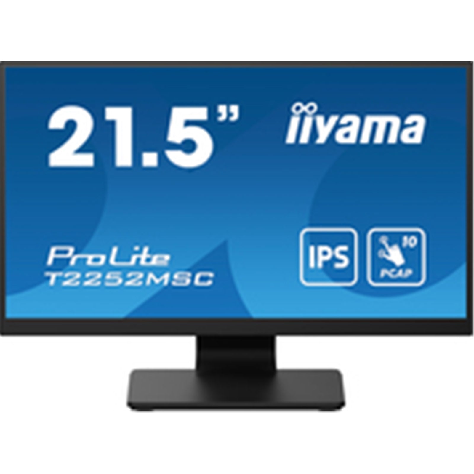 iiyama PROLITE T2252MSC-B2 21.5 Inch 10 Point Touchscreen IPS Monitor, Full HD, 5ms, USB Hub, HDMI, DisplayPort, Speakers, Black, Internal PSU, VESA