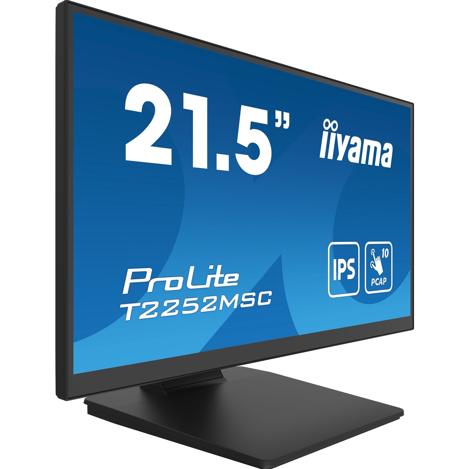 iiyama PROLITE T2252MSC-B2 21.5 Inch 10 Point Touchscreen IPS Monitor, Full HD, 5ms, USB Hub, HDMI, DisplayPort, Speakers, Black, Internal PSU, VESA