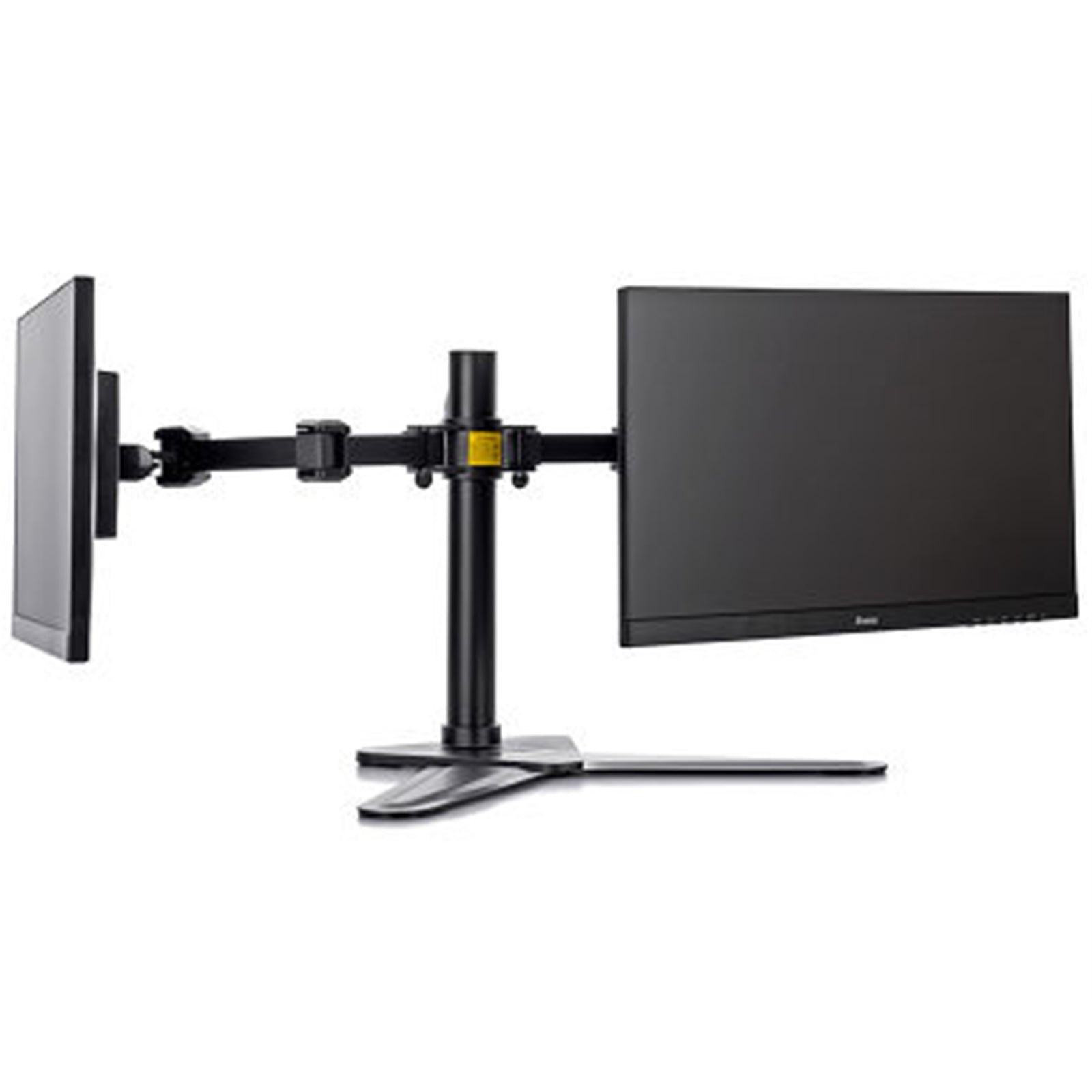 iiyama DS1002D-B1 Dual Desk Stand Monitor Arm, Desk Mount, Fits 2 x 30 Inch Flat Screens, Tilt, Swivel, Height, Rotation, inc Cable Management