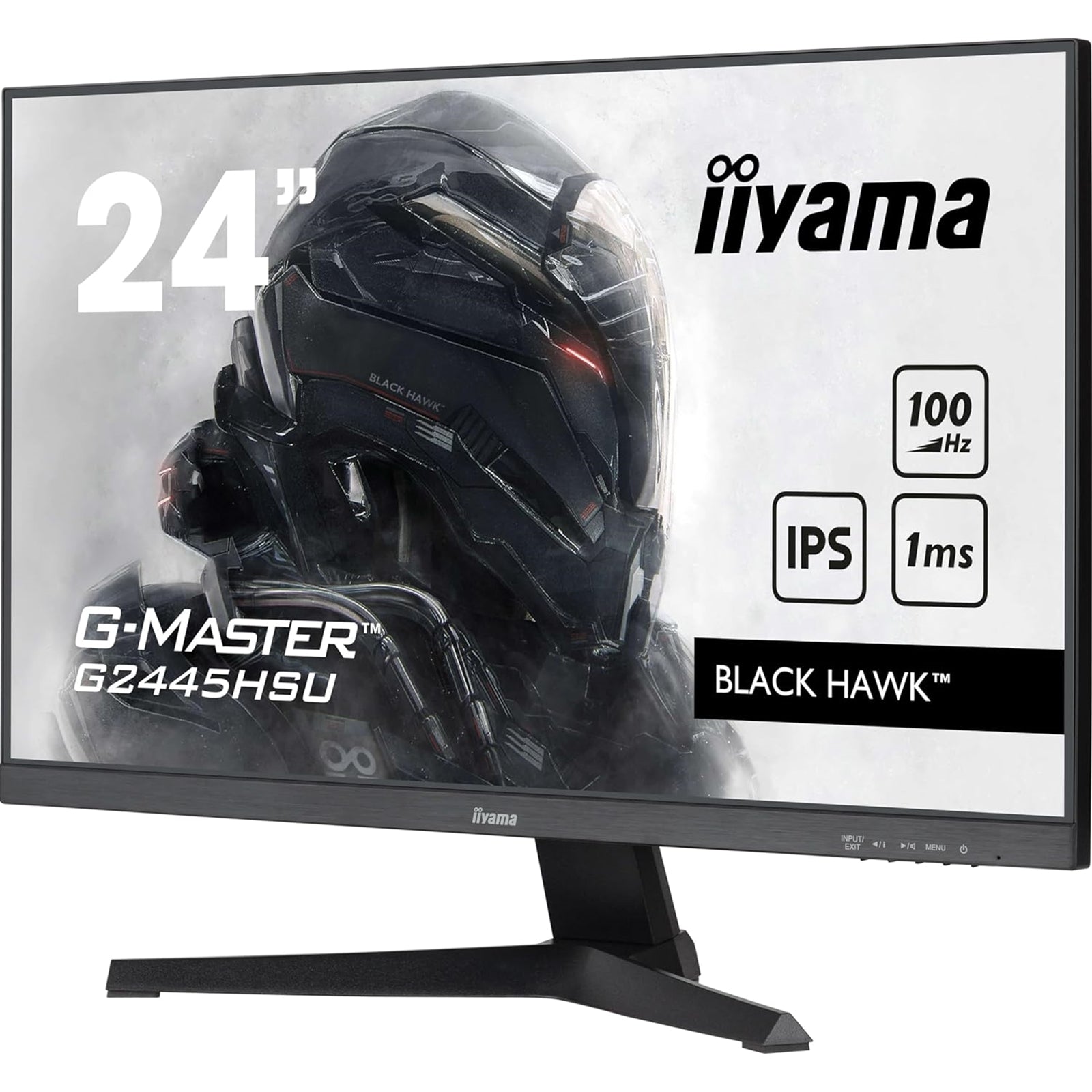 iiyama G-MASTER G2445HSU-B2 24 inch IPS Monitor, Full HD, 1ms, HDMI, DisplayPort, HDCP, USB Hubx2, Freesync, 100Hz, Speakers, Black, Internal PSU, VESA