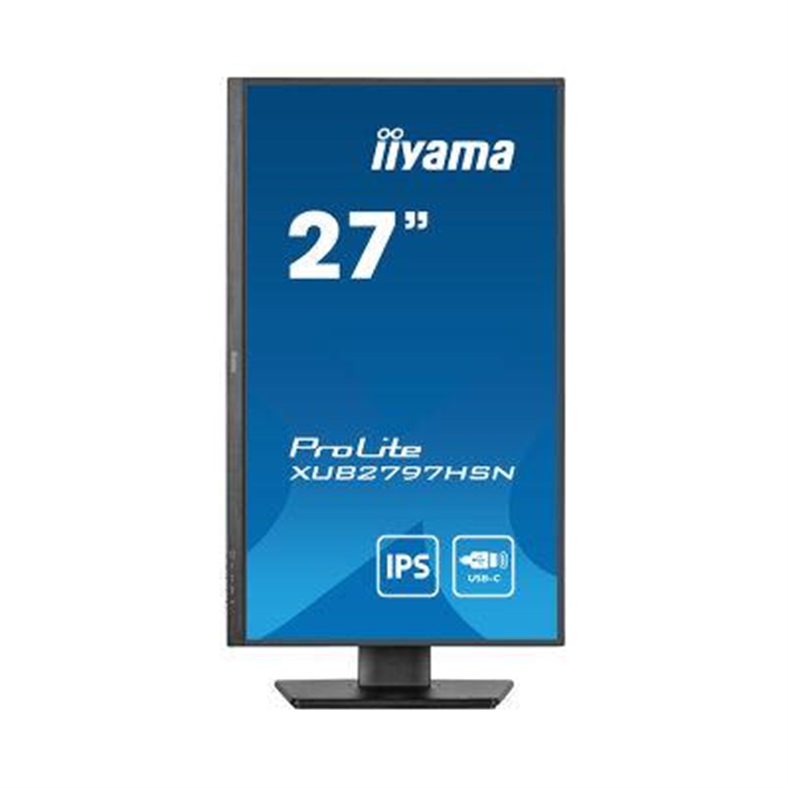 iiyama ProLite XUB2797HSN-B2 27 Inch Full HD IPS Monitor, Matte Black, USB-C Dock, RJ45, 100 Hz, 1x HDMI, 1x DisplayPort, 4x USB Hub, Speakers, Height Adjust, Pivot, VESA