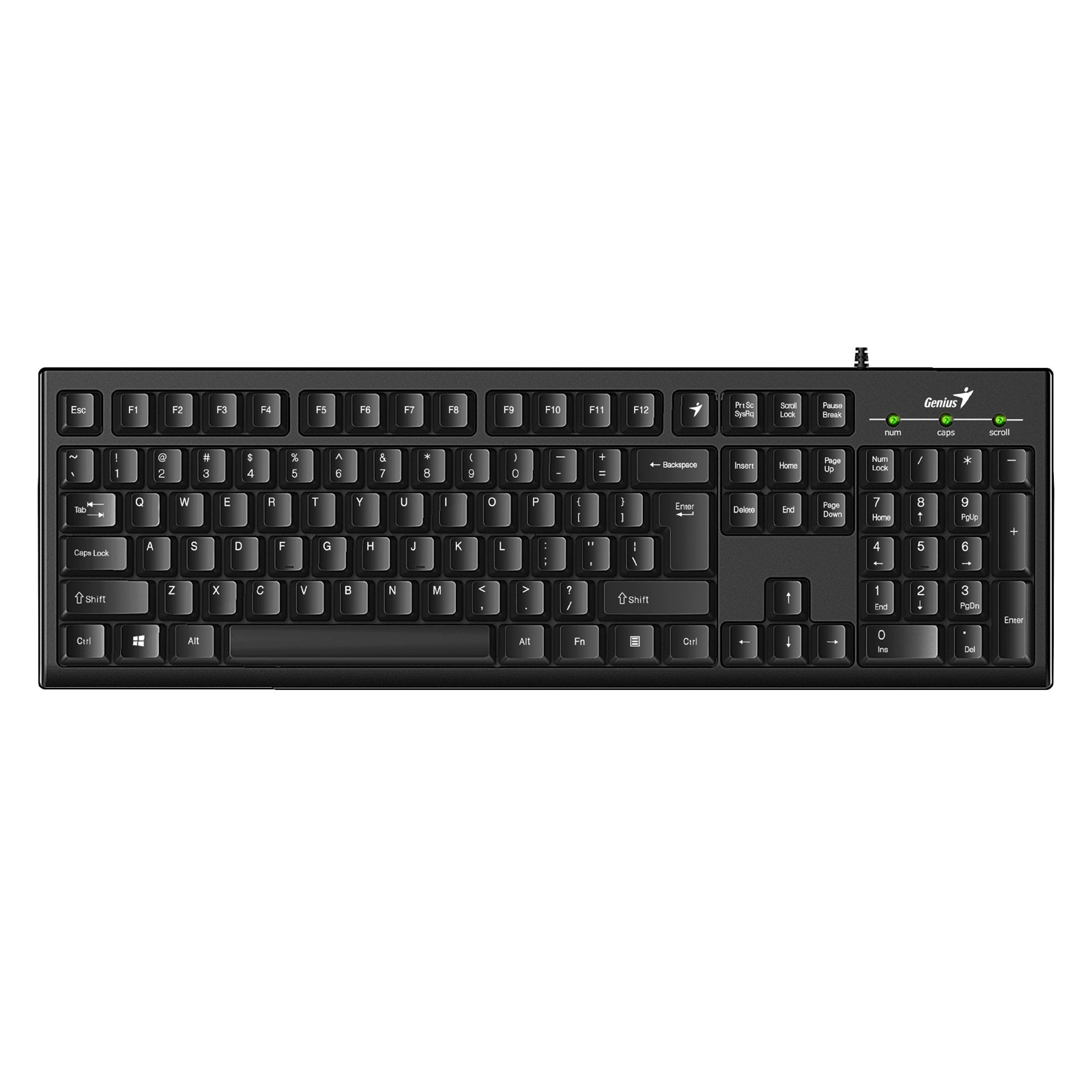 Genius KB-100 Wired Smart Keyboard, USB Plug and Play, Customizable Function Keys, Multimedia, Full Size UK Layout Design for Home or Office, Black