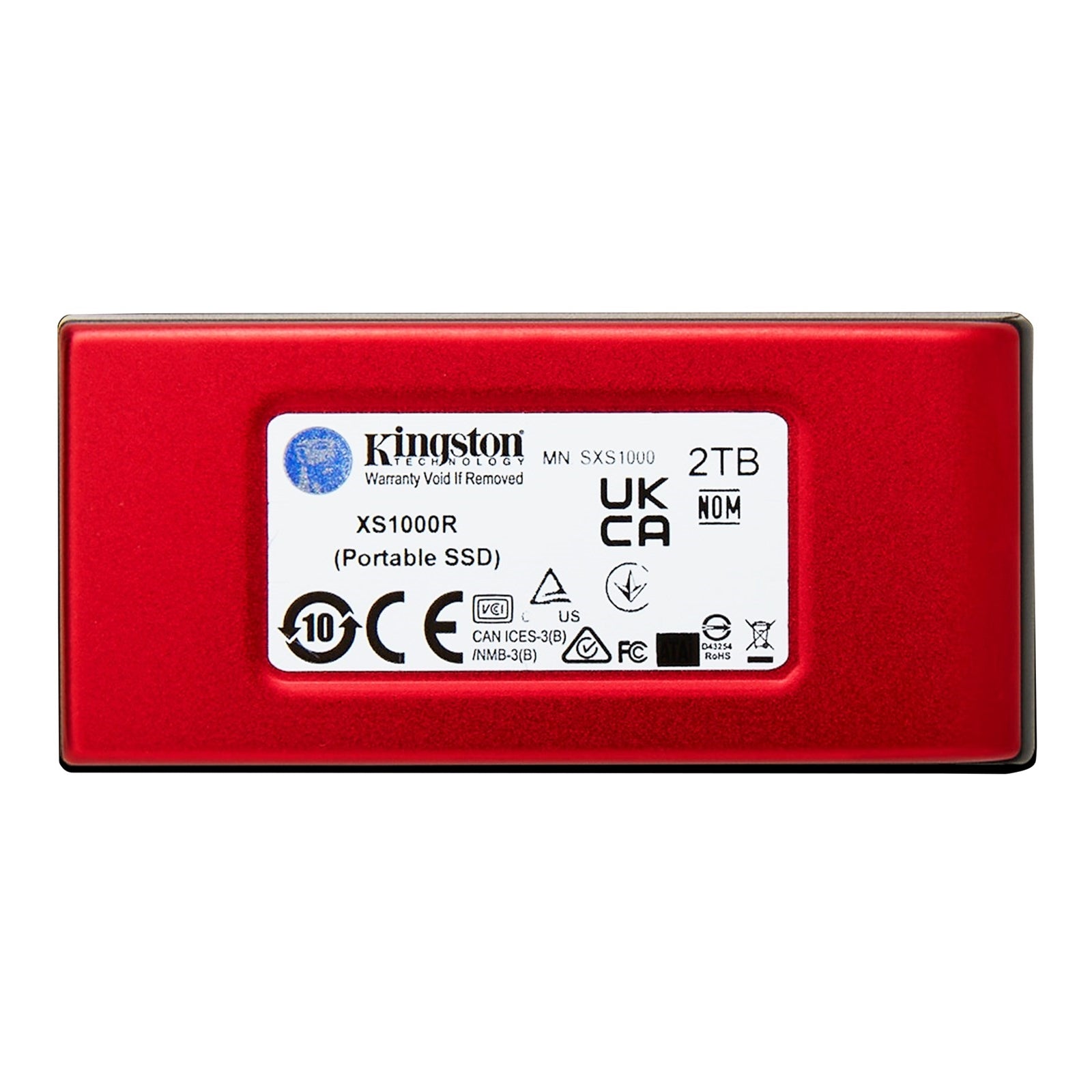 Kingston XS1000 Red (SXS1000R/2000G) 2TB Portable External SSD, Read 1050MB/s, Write 1000MB/s, USB 3.2 Gen 2, 5 Year Warranty