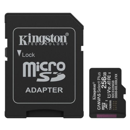Kingston Canvas Select Plus 256GB Micro SD  Claad 10 UHS-I Flash Card, Lifetime Warranty