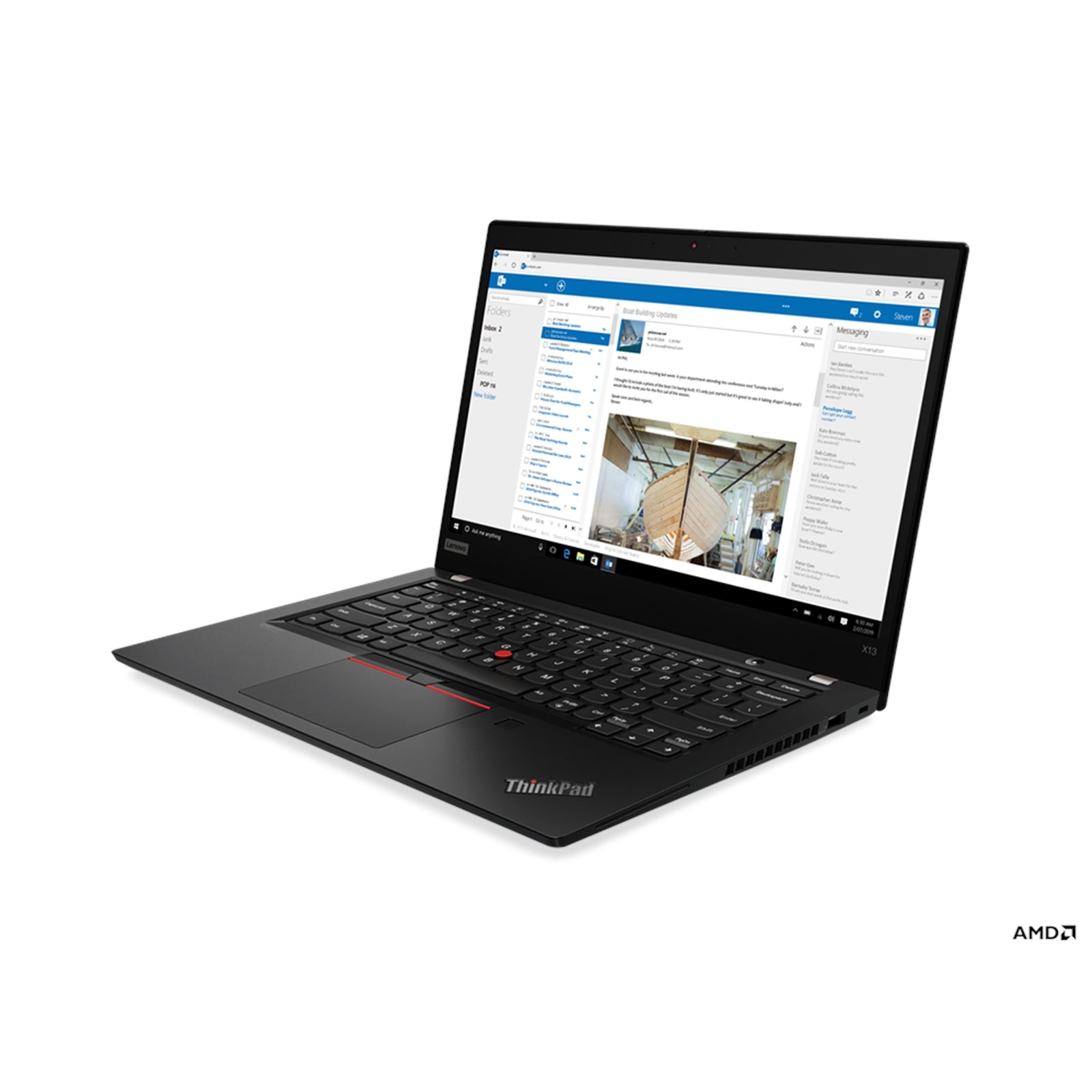 Lenovo ThinkPad X13 Laptop, 13.3 Inch Full HD IPS TouchScreen, AMD Ryzen 5 Pro 4650U, 8GB RAM, 256GB SSD, AMD Radeon Graphics, Backlit Keyboard, Windows 10 Pro