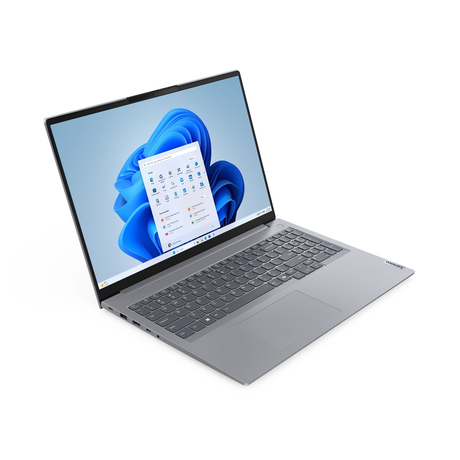 Lenovo ThinkBook 16 Laptop, 16 Inch WUXGA 1920x1200 IPS Screen, AMD Ryzen 5 7535HS, 8GB DDR5-4800 RAM, 256GB SSD, AMD Radeon 660M Graphics, Windows 11 Pro