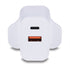 LINDY 73425 30W USB Type A & C Charger UK Plug, 3A, Power Delivery 3.0 + PPS, 2 Output Connectors (USB, 24 pin USB-C), White