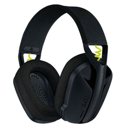 Logitech LIGHTSPEED G435 Ultra-Lightweight Wireless Gaming Headset, LIGHTSPEED/Bluetooth/USB-C, 40mm drivers, Beamforming Mics, Black/Yellow