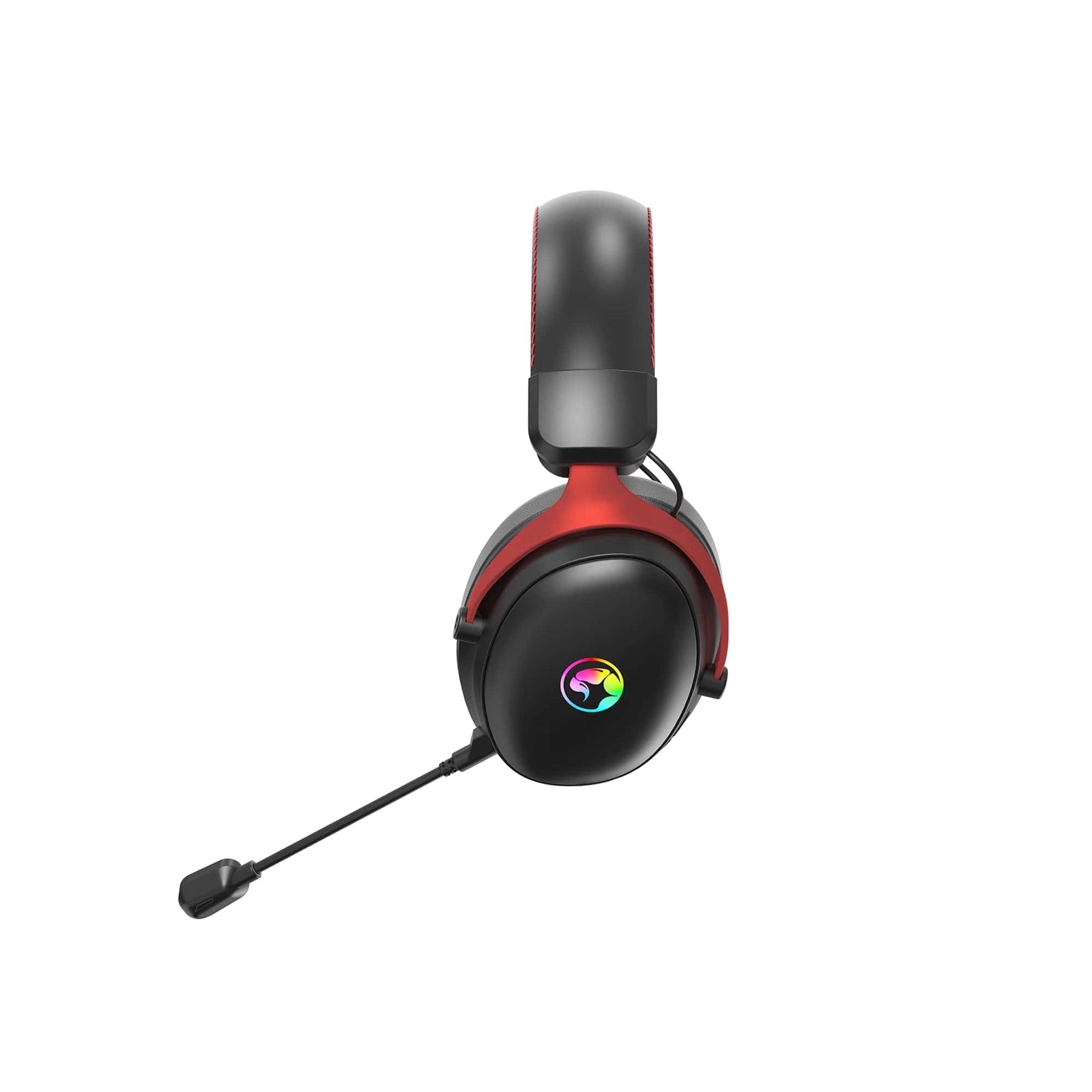Marvo Scorpion HG9076W Tactic X Pro wireless RGB gaming headset in black with USB-C connection and adjustable ear cups.