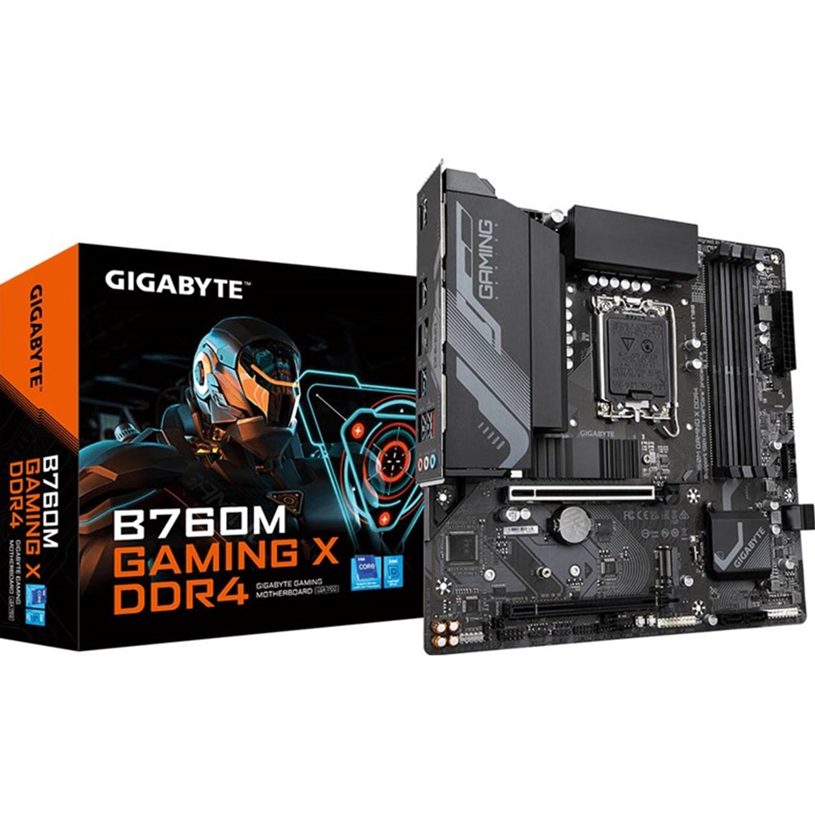 Gigabyte B760M GAMING X DDR4 Intel 1700 Socket Motherboard, Micro-ATX, 4x DDR4 Slots, 2x M.2 Sockets, 1x USB-C Port, Fitted I/O Shield, 2.5GbE LAN, 1x DisplayPort / 1x HDMI Port