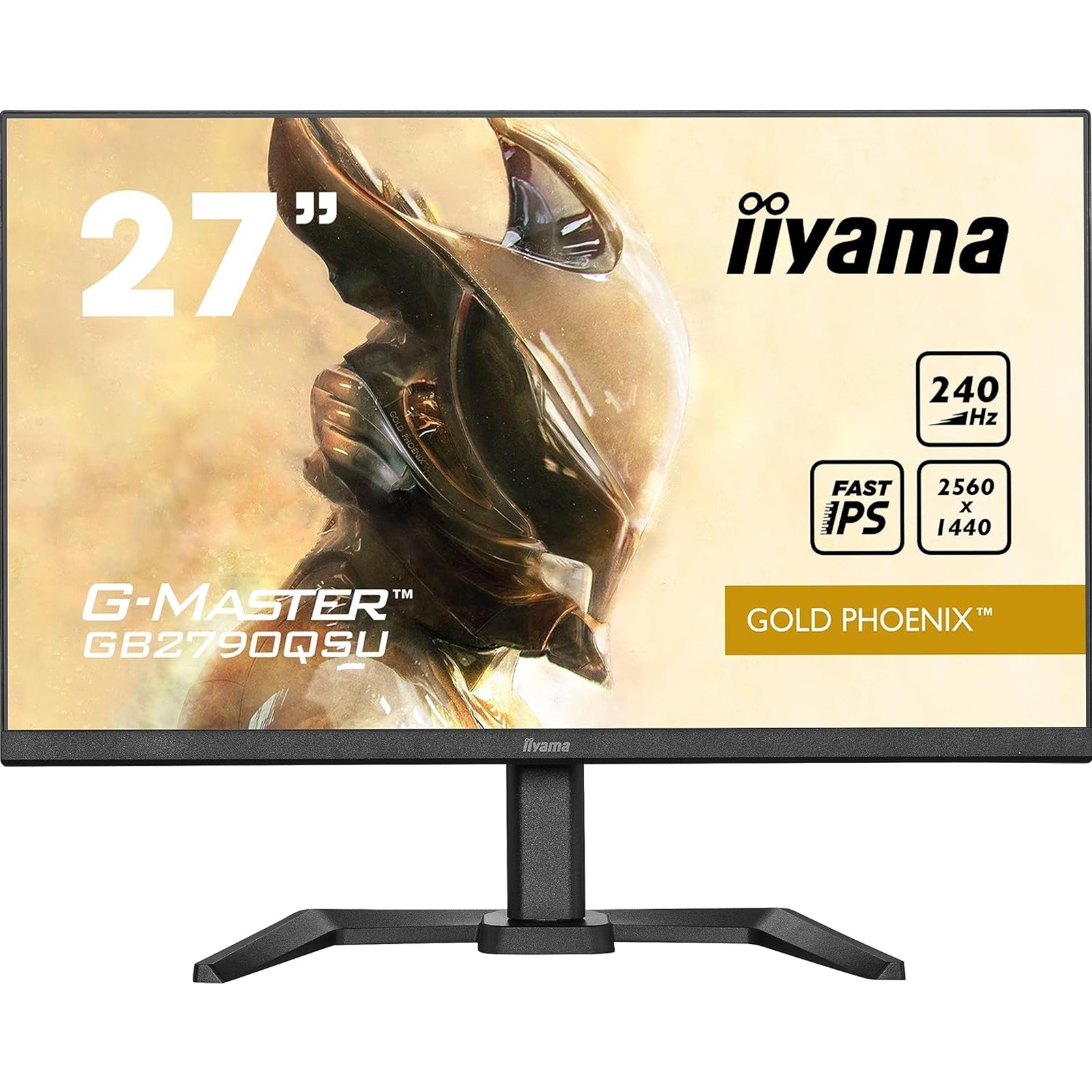 iiyama G-MASTER Gold Phoenix GB2790QSU-B5 27 inch IPS Gaming Monitor, QHD, 1ms, HDMI, DisplayPort, USB Hub, Freesync, 240Hz, Speakers, Black, Internal PSU, VESA, Height Adjustable