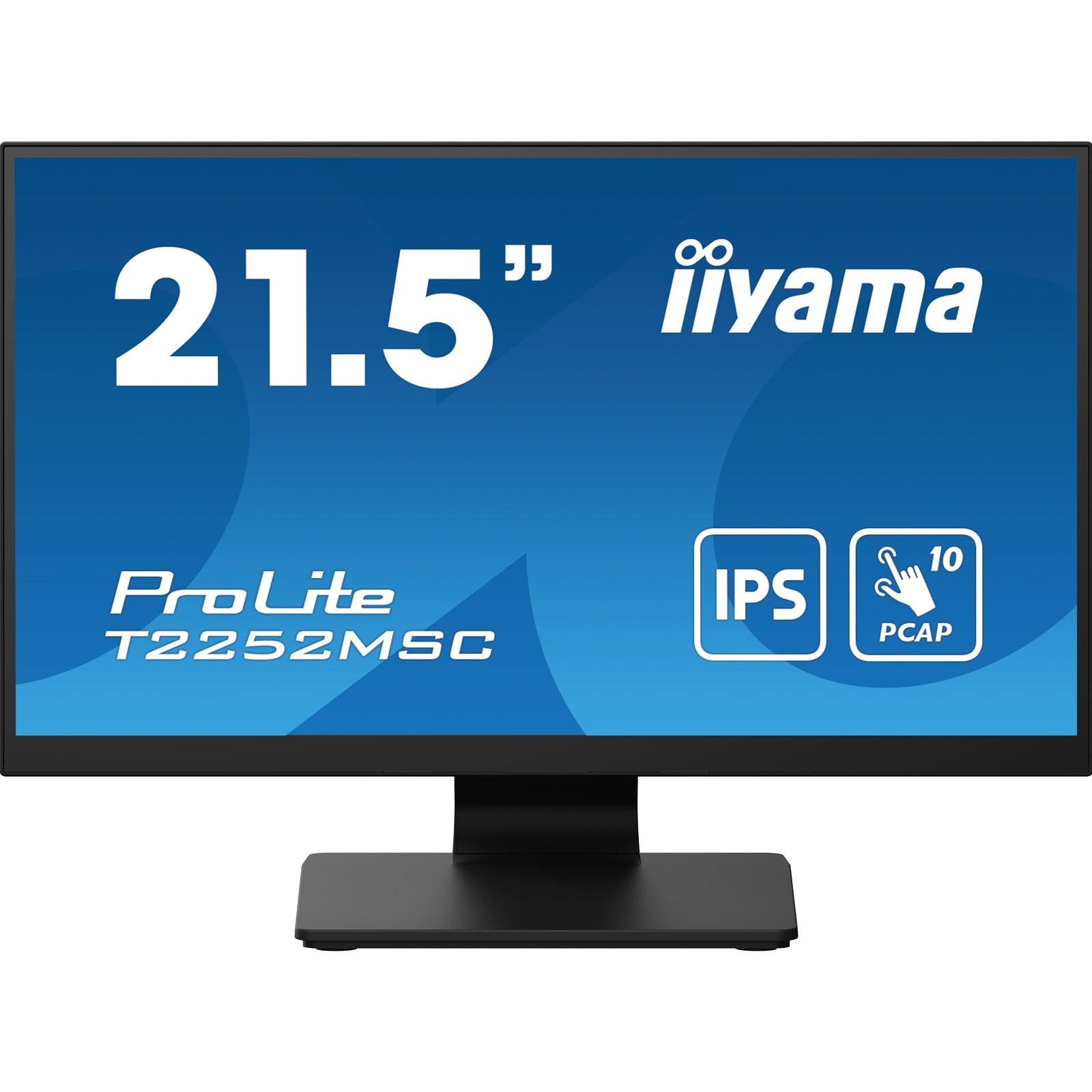 iiyama PROLITE T2252MSC-B2 21.5 Inch 10 Point Touchscreen IPS Monitor, Full HD, 5ms, USB Hub, HDMI, DisplayPort, Speakers, Black, Internal PSU, VESA