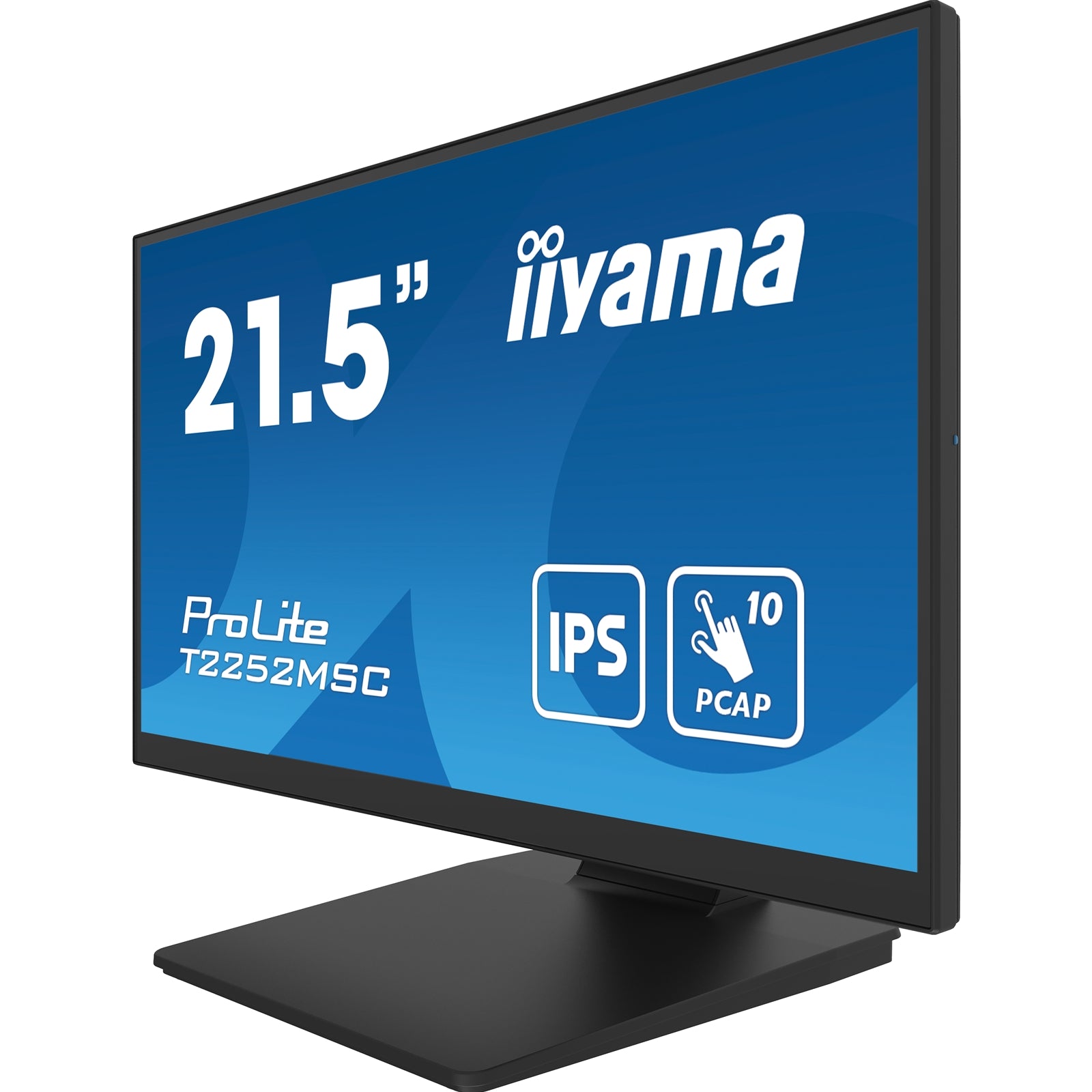 iiyama PROLITE T2252MSC-B2 21.5 Inch 10 Point Touchscreen IPS Monitor, Full HD, 5ms, USB Hub, HDMI, DisplayPort, Speakers, Black, Internal PSU, VESA