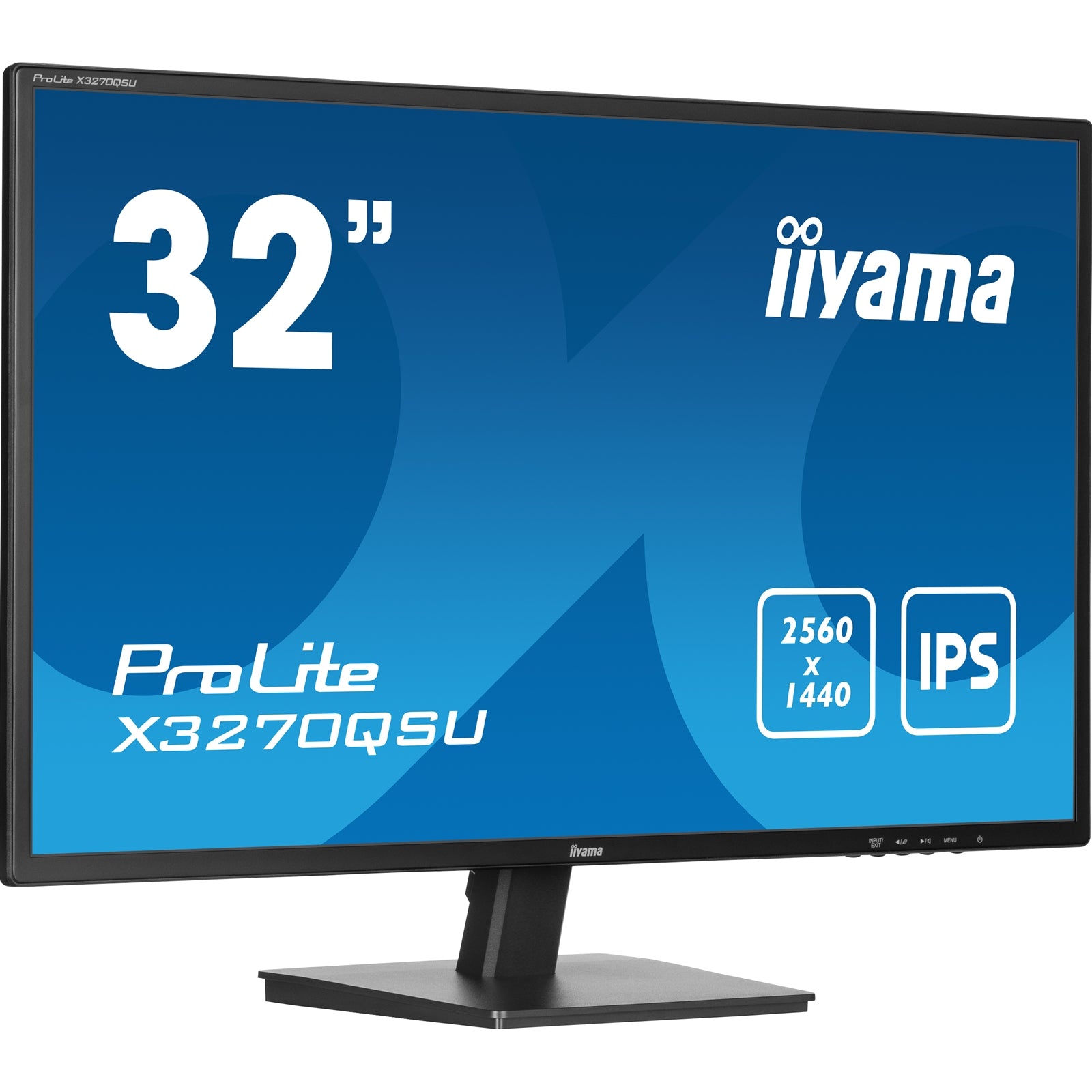 iiyama PROLITE X3270QSU-B1 32 Inch IPS Monitor, Black, 2560x1440, 3ms, 100hz, FreeSync, HDMI, Display Port, USB Hub, Speakers, Int PSU, VESA