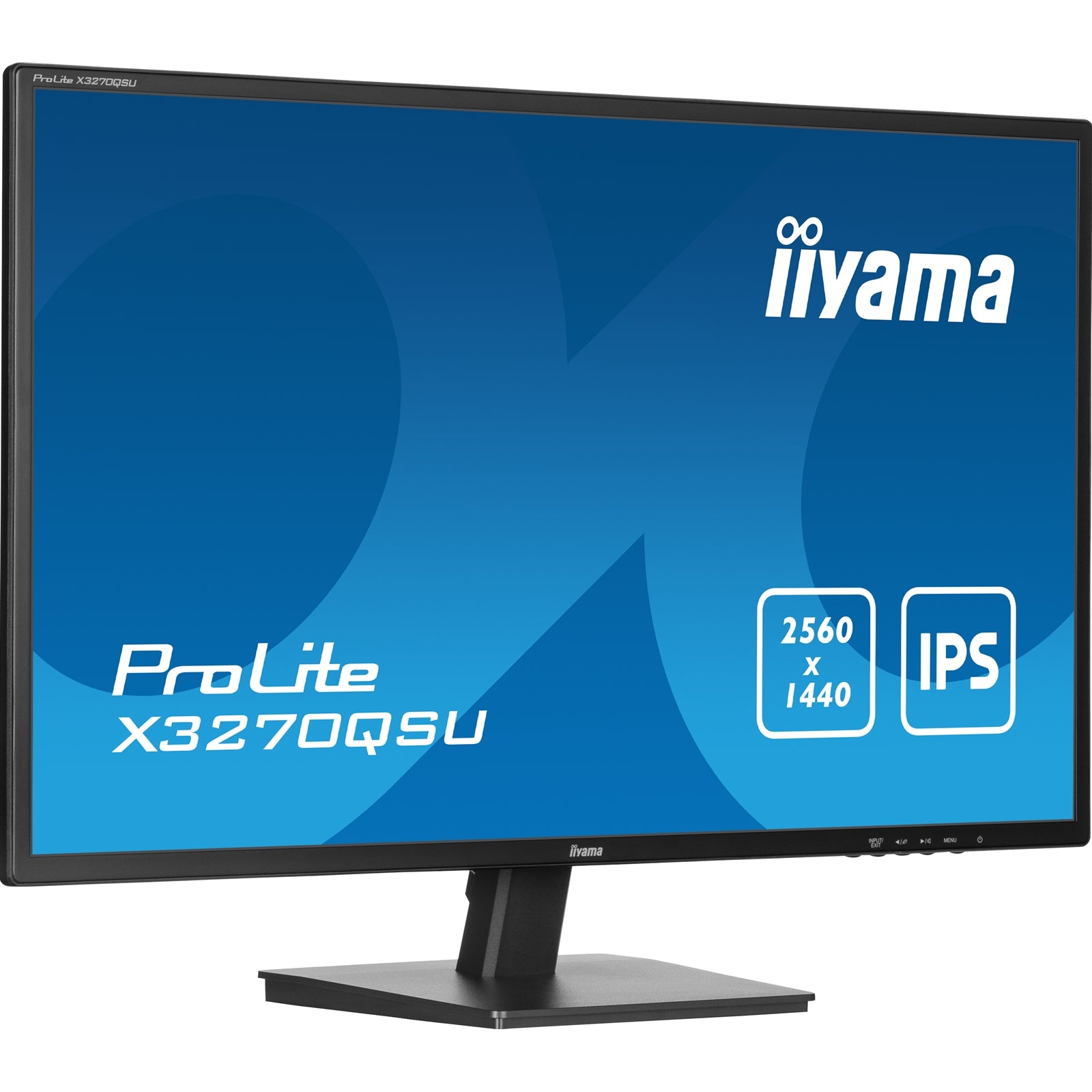 iiyama PROLITE X3270QSU-B1 32 Inch IPS Monitor, Black, 2560x1440, 3ms, 100hz, FreeSync, HDMI, Display Port, USB Hub, Speakers, Int PSU, VESA