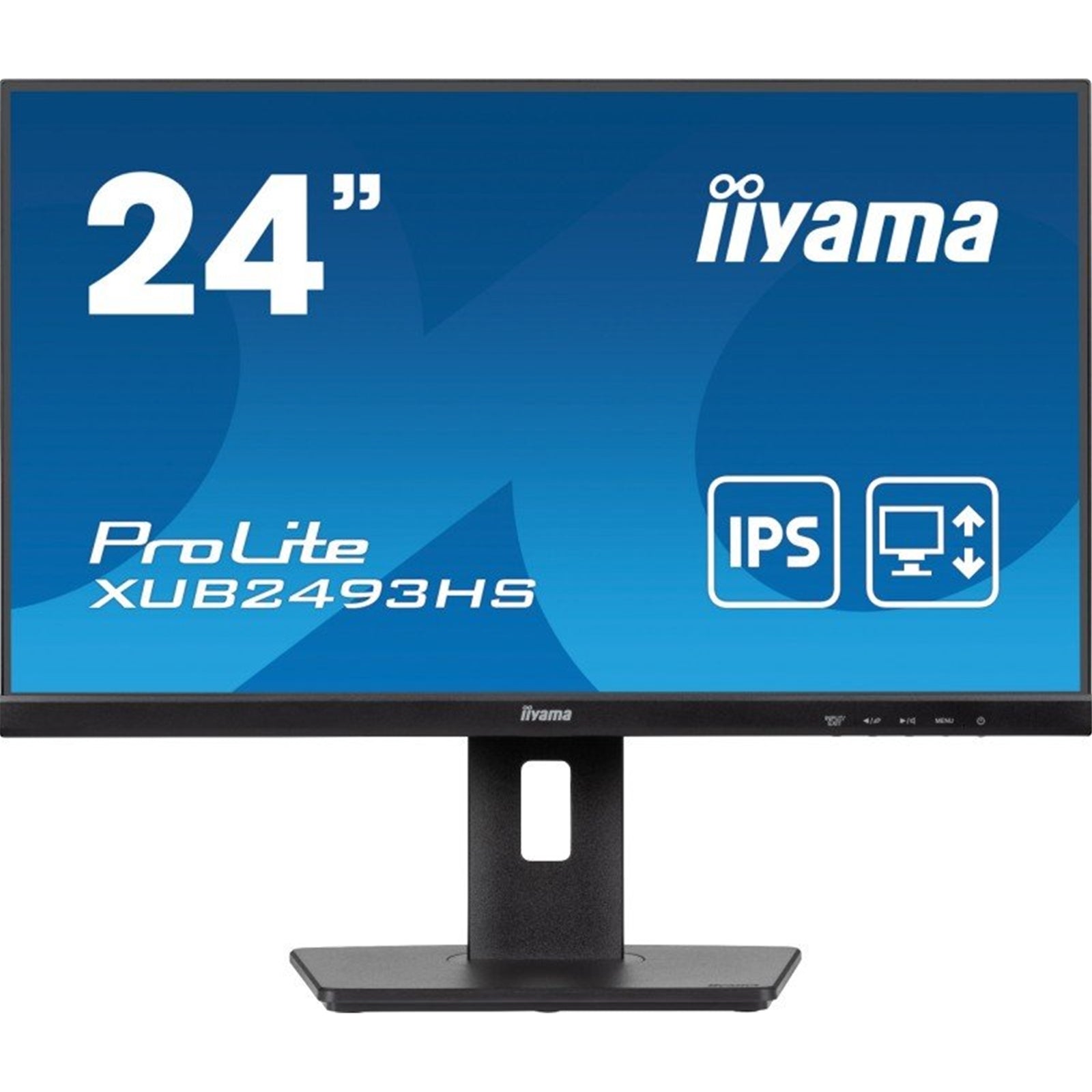 iiyama Prolite XU2493HS-B6 24 inch IPS Monitor, Full HD, 1ms, HDMI, DisplayPort, 100Hz, Speakers, Black, Internal PSU, VESA