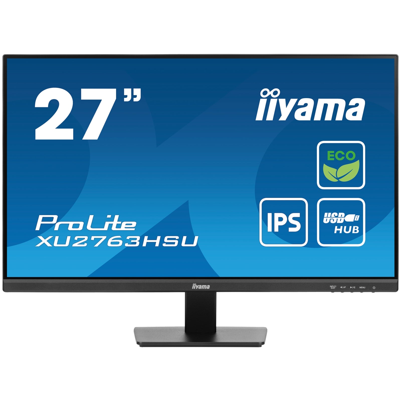 iiyama PROLITE XU2763HSU-B1 27 inch IPS Monitor, Full HD, 3ms, USB Hub, HDMI, DisplayPort, Freesync, 100Hz, Speakers, Black, Internal PSU, VESA