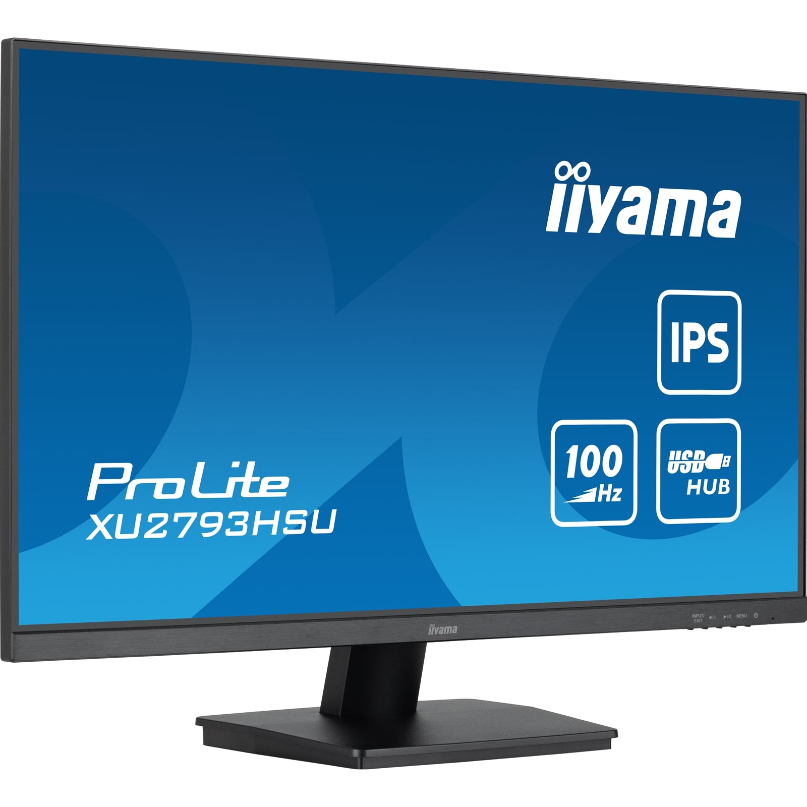 iiyama Prolite XU2793HSU-B6 27 inch Frameless IPS Monitor, Full HD, 1ms, USB Hub, HDMI, DisplayPort, 100Hz, HDCP, Speakers, Black, Internal PSU, VESA