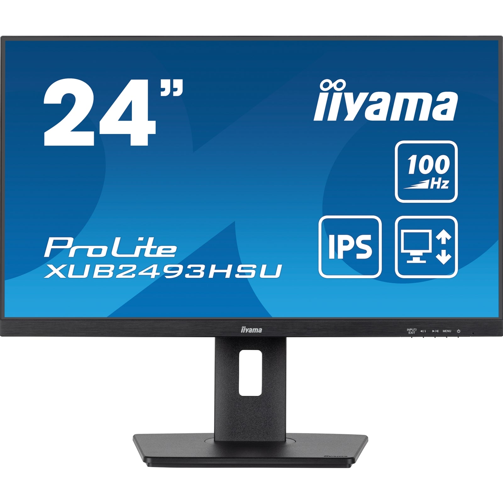 iiyama PROLITE TXUB2493HSU-B6 24 Inch IPS Monitor, Full HD, 1ms, 100Hz, USB Hub, HDMI, DisplayPort, Speakers, Black, Internal PSU, Height Adjustable, Pivot, VESA