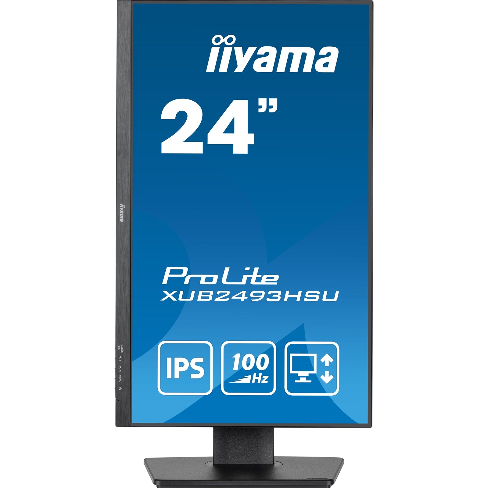 iiyama PROLITE TXUB2493HSU-B6 24 Inch IPS Monitor, Full HD, 1ms, 100Hz, USB Hub, HDMI, DisplayPort, Speakers, Black, Internal PSU, Height Adjustable, Pivot, VESA